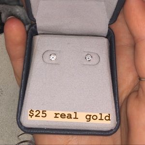 Real Gold Stud Earrings